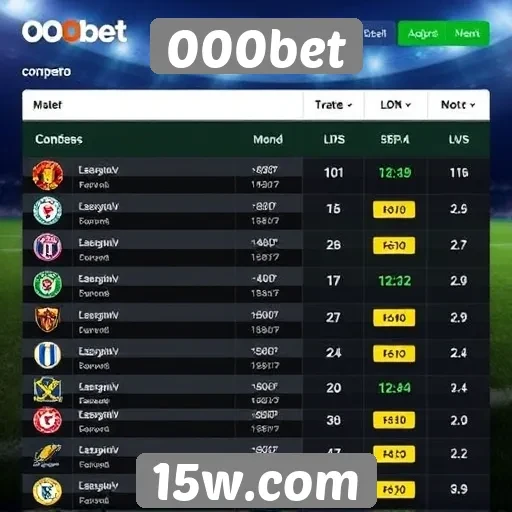 Comparação das odds oferecidas pelo 000bet
